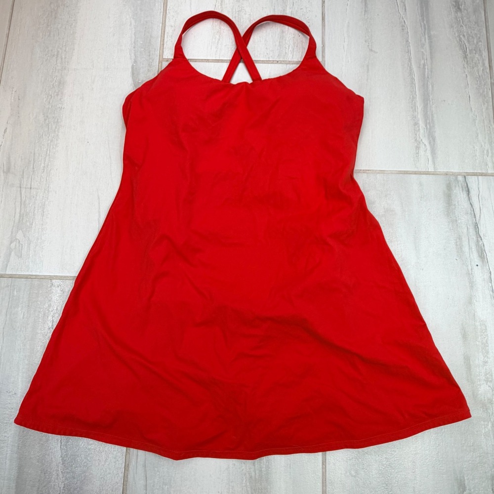 Halara Red Cross Back Active Dress with Built-in Shorts Size L